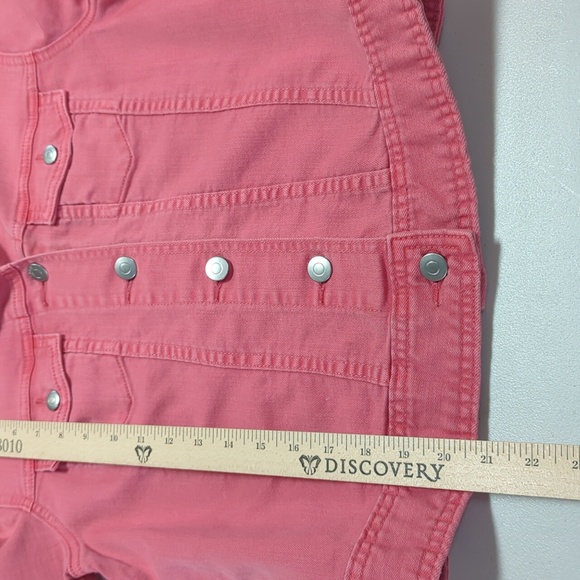 Gap, 1969, Salmon Slash Coral Pink Jean Jacket. Small - Picture 6 of 7